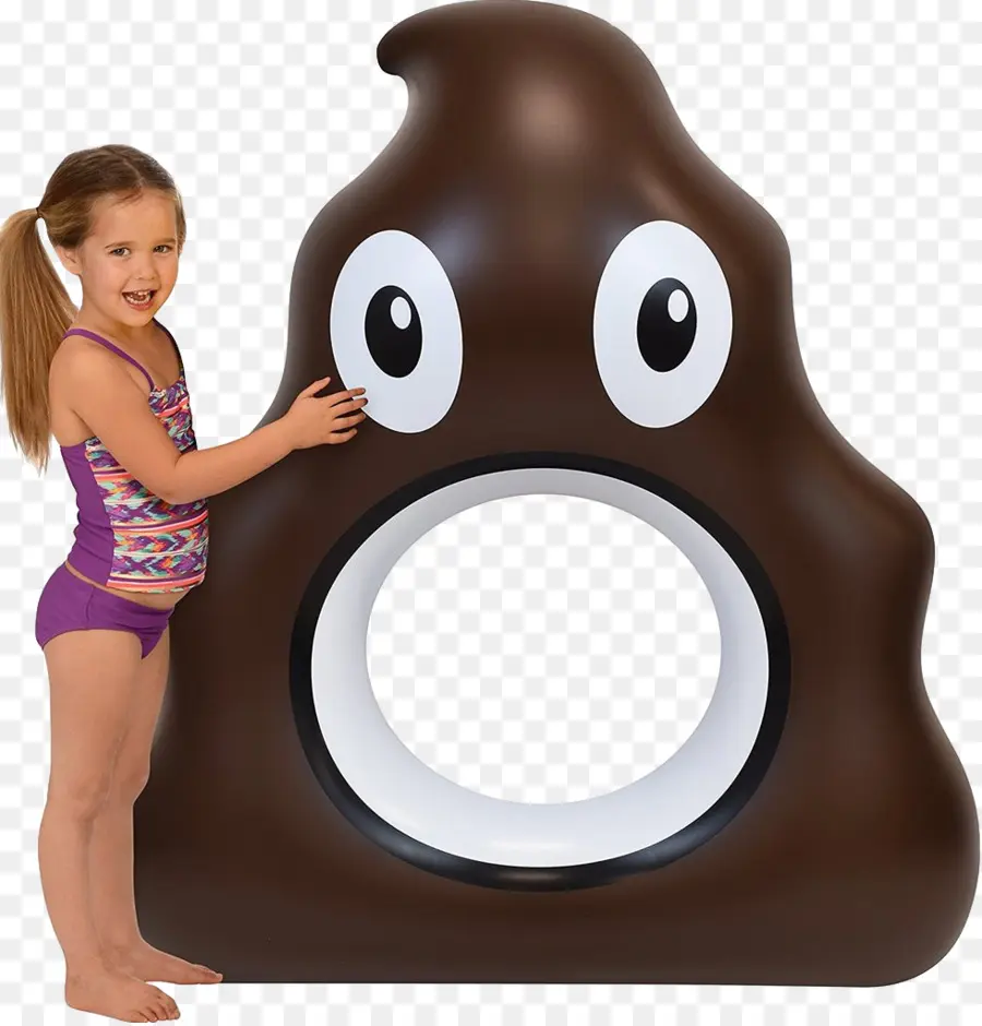 Menina Com Cocô Emoji Flutuador，Garota PNG