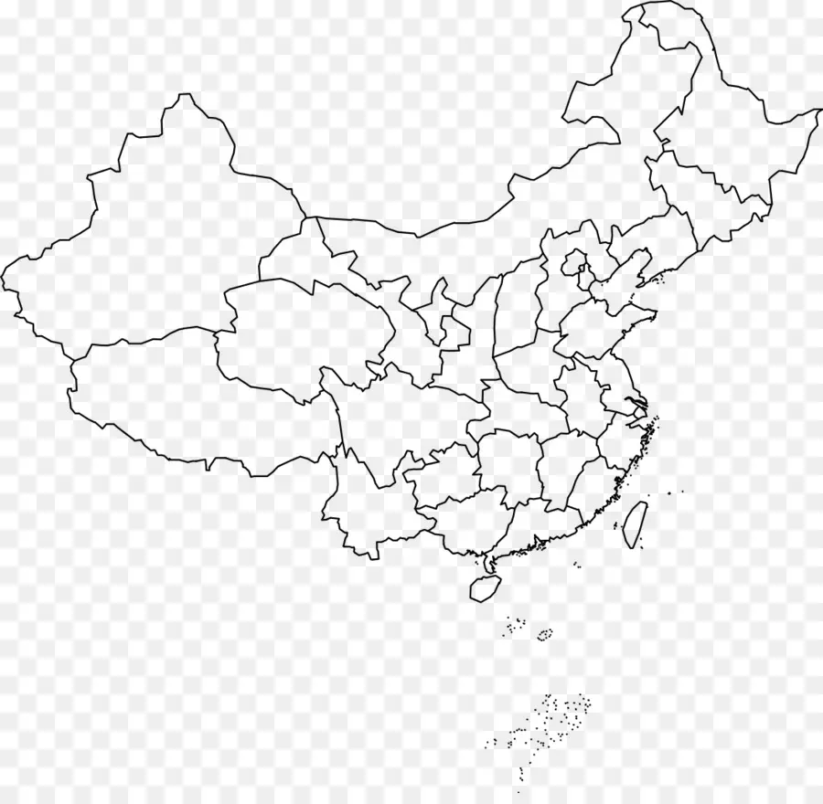 Mapa Em Branco，Províncias Da China PNG