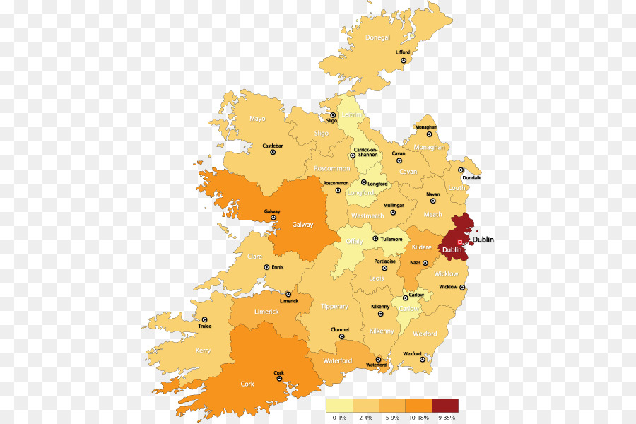 Irlanda，Mapa PNG