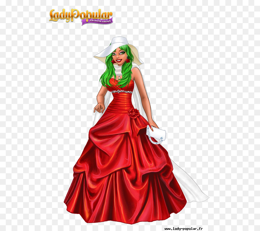 Vestido Vermelho，Cabelo Verde PNG