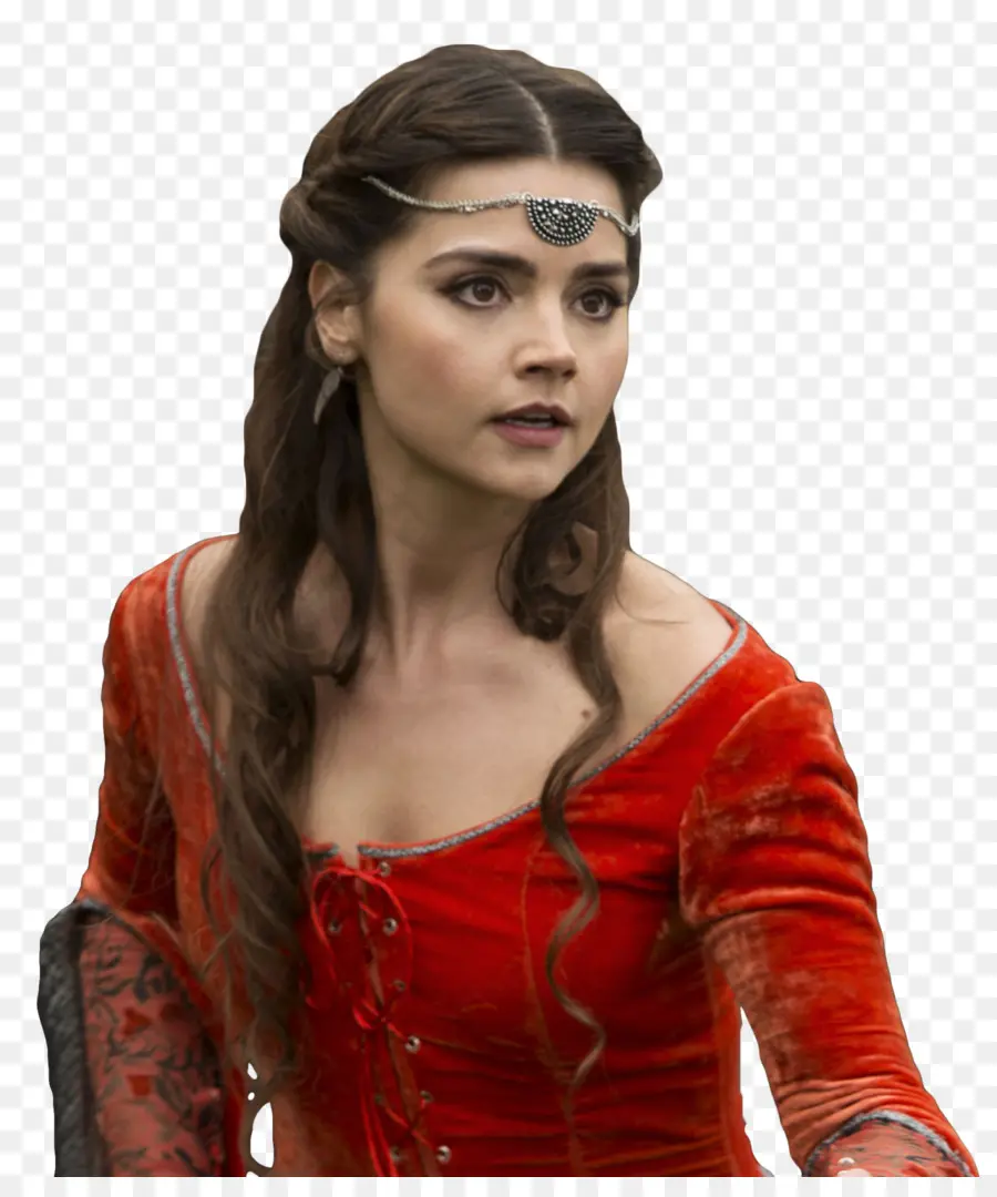 Mulher De Vestido Vermelho，Medieval PNG