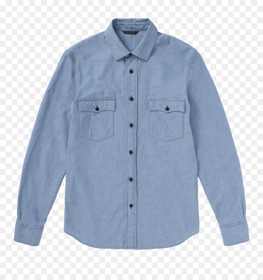 Camisa Jeans，Azul PNG