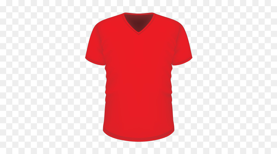 Camiseta Vermelha，Decote Em V PNG