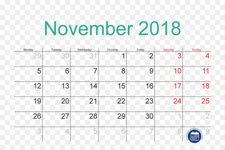 Calendário，Novembro PNG