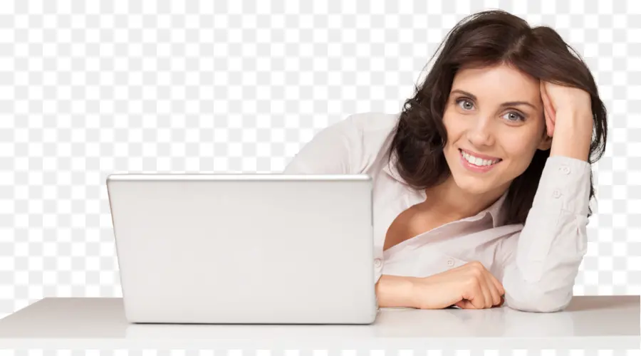 Mulher Com Laptop，Computador PNG