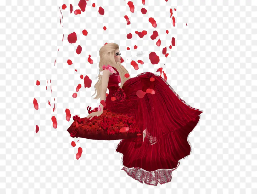 Mulher De Vestido Vermelho，Moda PNG