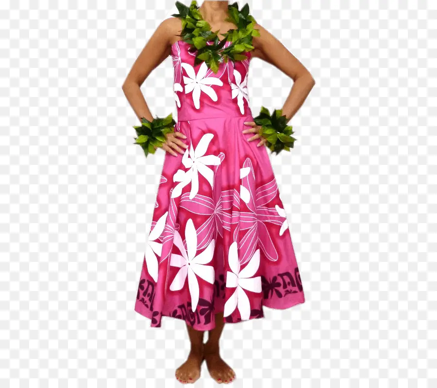 Vestido Floral Rosa，Havaiano PNG