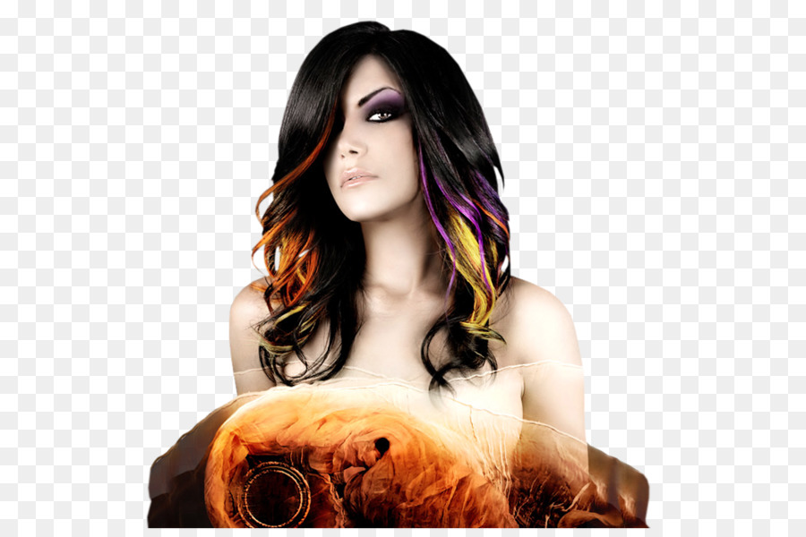 Mulher Com Cabelo Colorido，Cabelo PNG