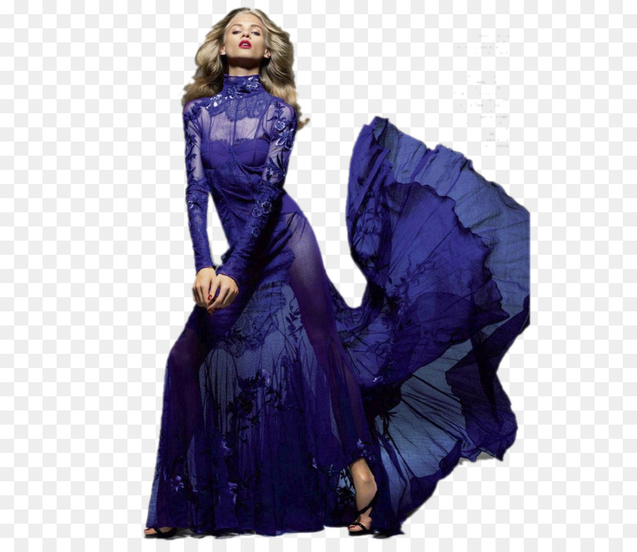 Vestido Azul，Moda PNG