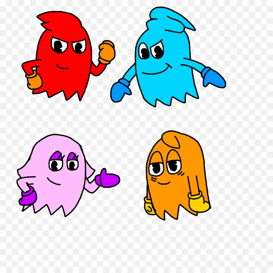 Fantasmas De Desenhos Animados，Colorido PNG