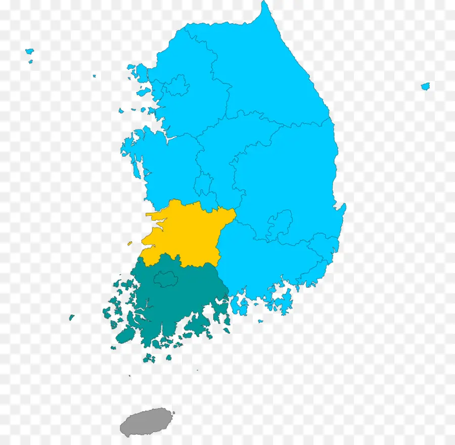 Mapa Da Coreia Do Sul，Regiões PNG