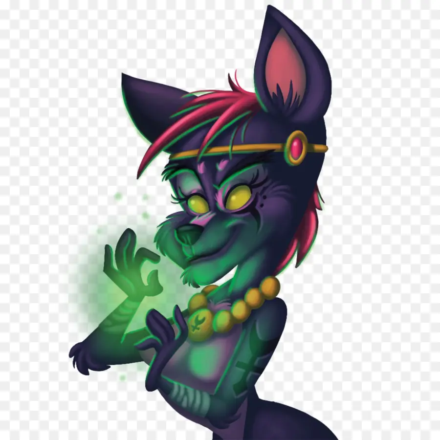 Raposa De Desenho Animado Com Magia Verde，Animal PNG