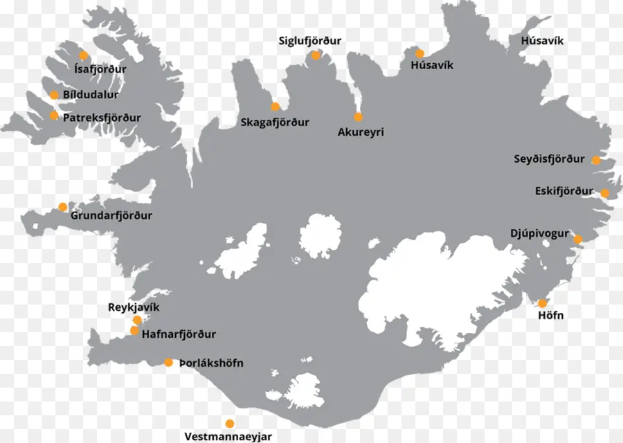 Mapa Da Islândia，Geografia PNG