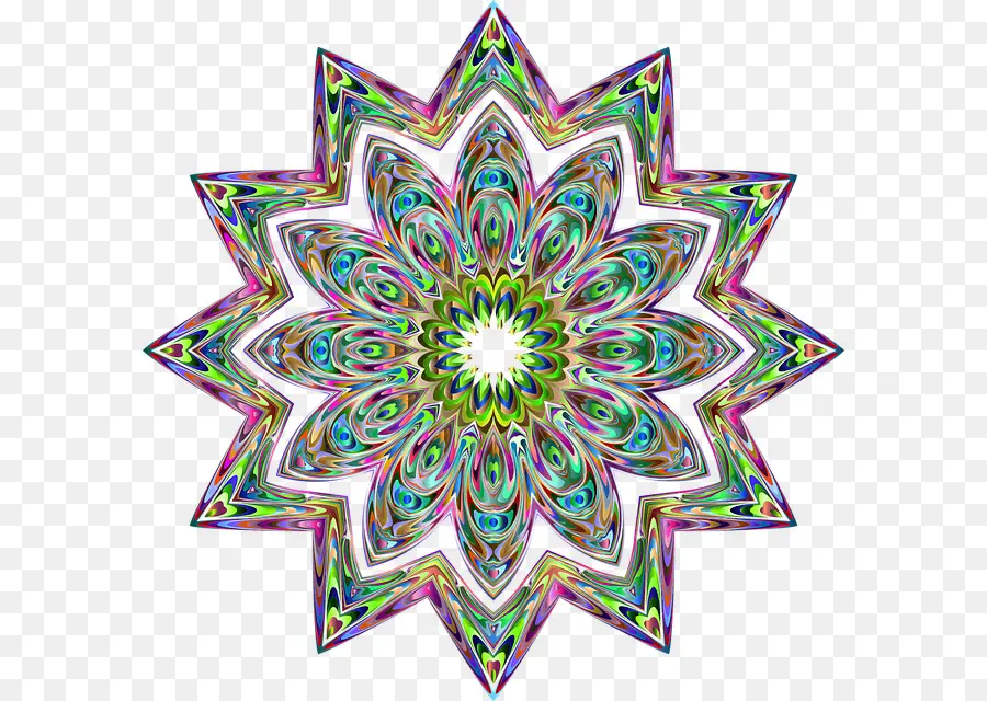 Mandala Colorida，Geométrico PNG