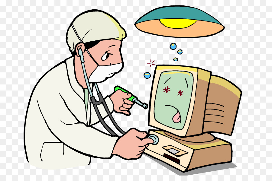 Médico Consertando Computador，Doutor PNG