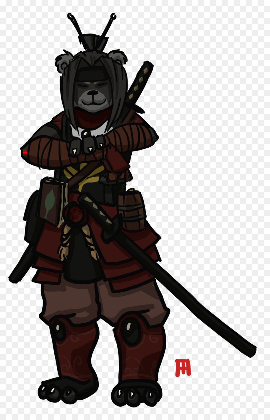 Panda Samurai，Armadura PNG