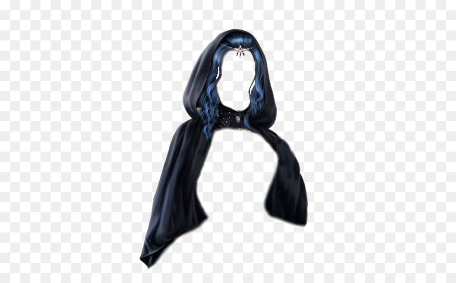 Capuz Preto，Cabelo Azul PNG