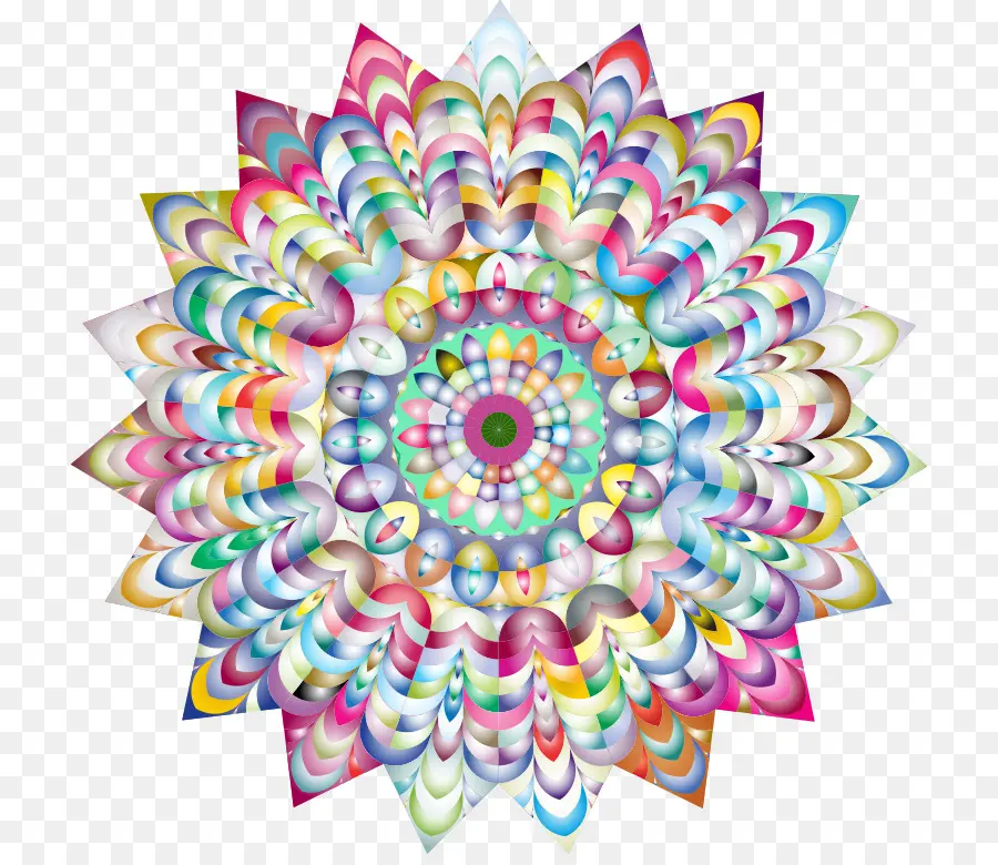 Mandala Colorida，Geométrico PNG