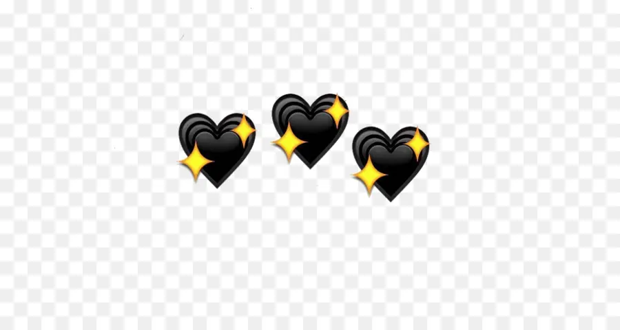 Corações Negros，Emoticons PNG