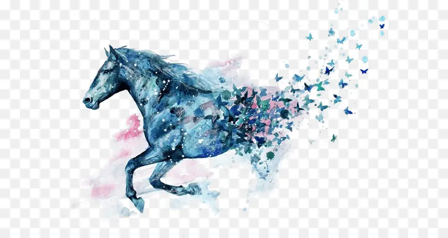 Cavalo，Pintura Em Aquarela PNG