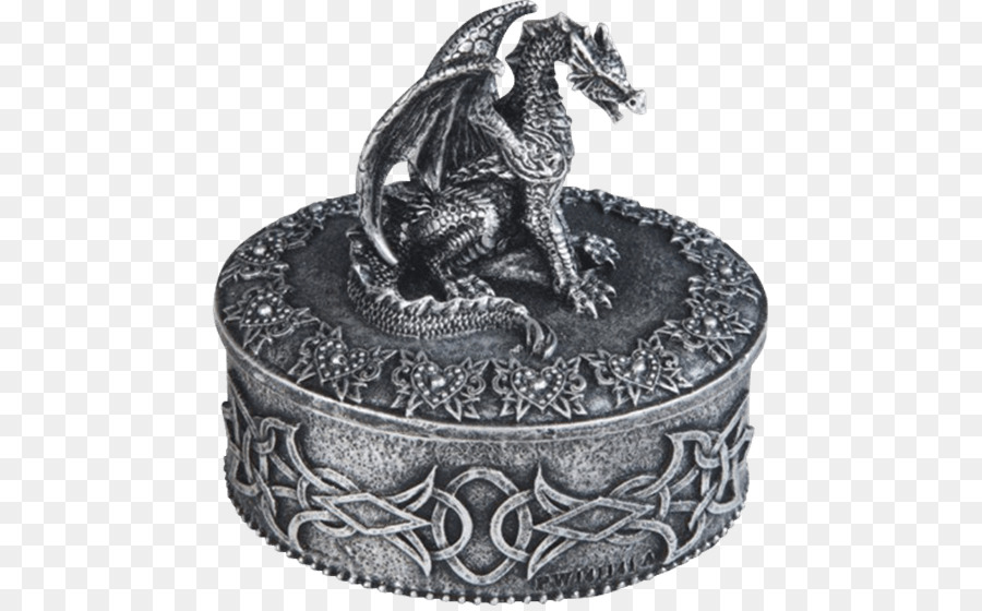 George S Chen Silver Dragon Amuleto Da Caixa De Jóias 2 Desenho Intrincado 71540，Figurine PNG