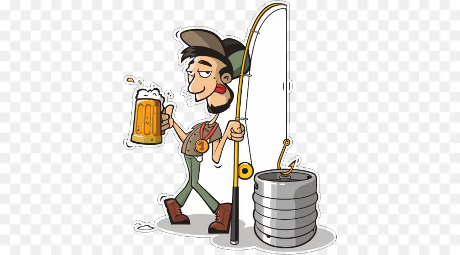 Pescador Com Cerveja，Pesca PNG