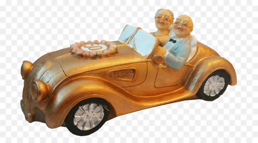 Estatueta De Carro Dourado，Casal PNG