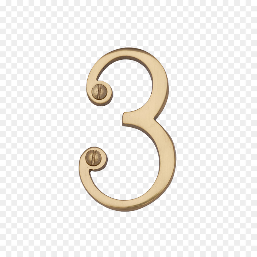 Número 3，Dourado PNG