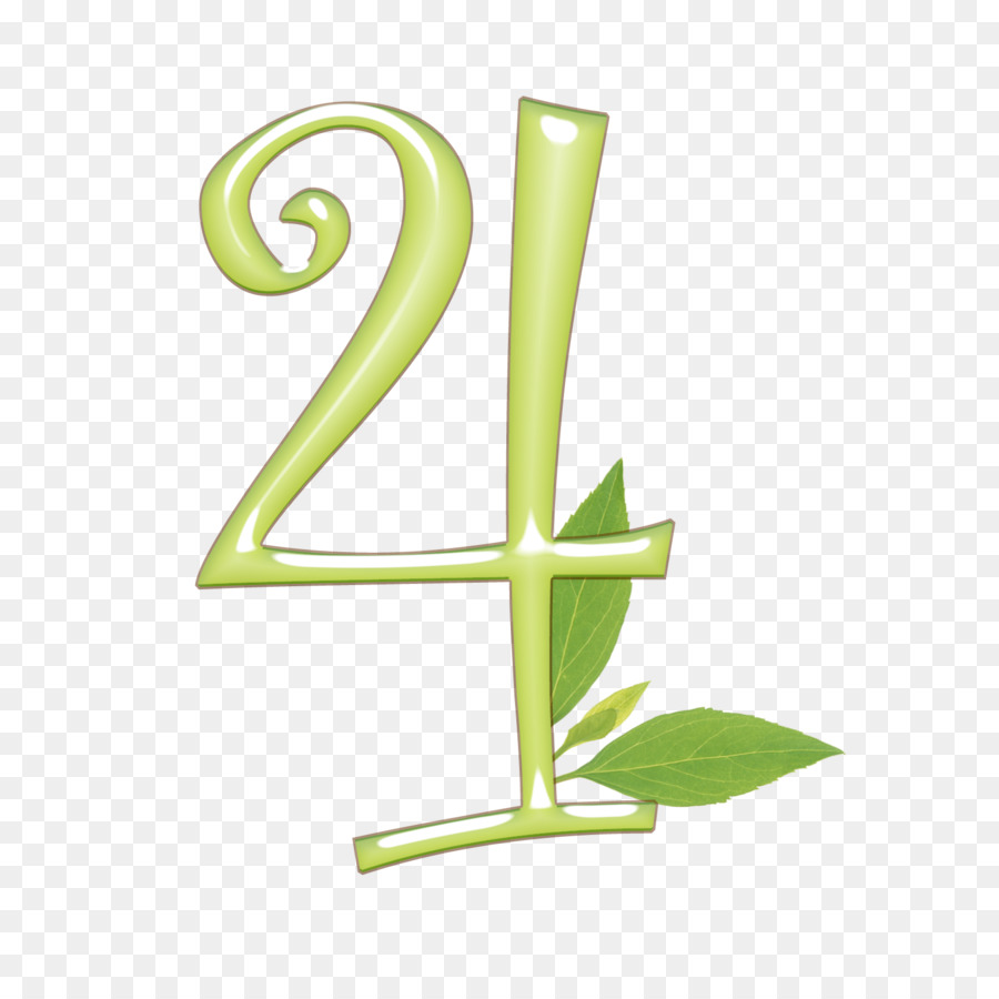 Número 4，Verde PNG