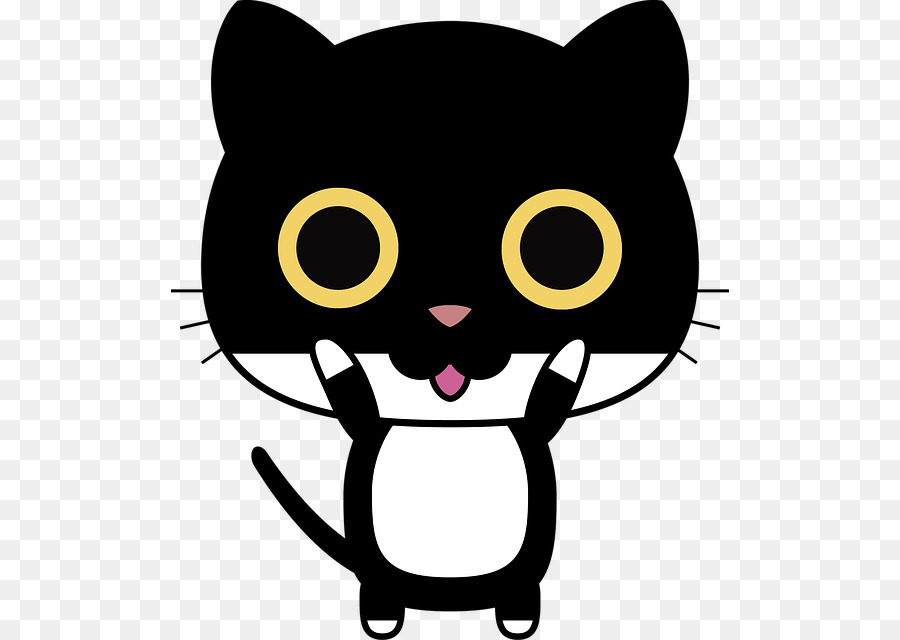 Gato De Desenho Animado，Preto PNG