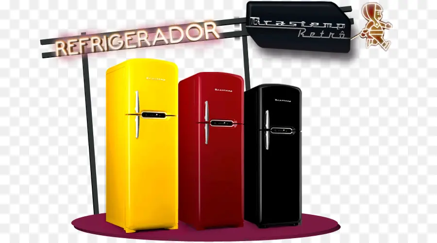 Geladeiras Retrô，Amarelo PNG