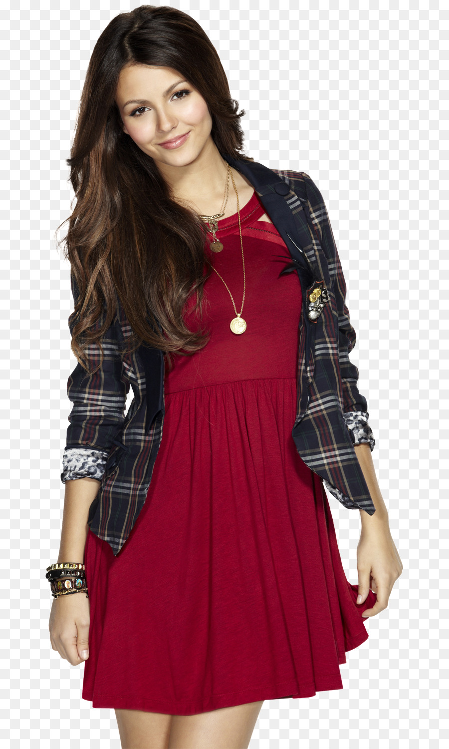 Vestido Vermelho，Jaqueta Xadrez PNG