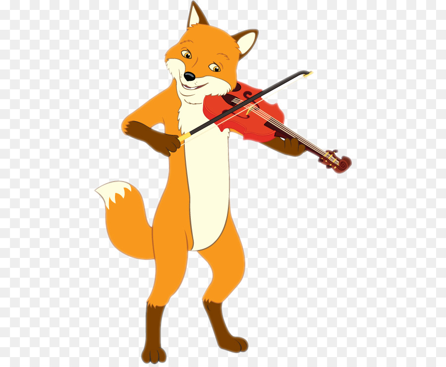 Raposa Tocando Violino，Desenho Animado PNG