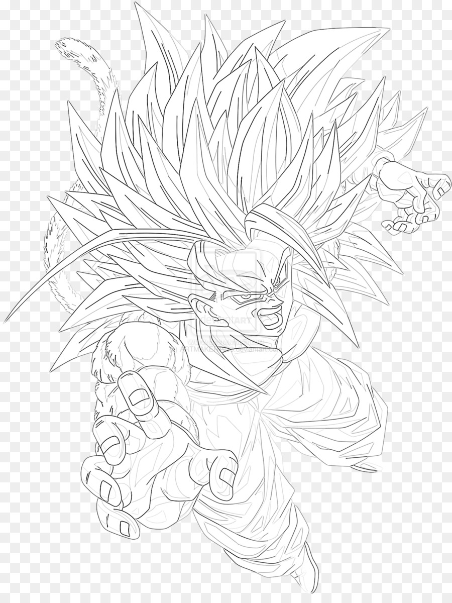 Linha arte Goku Desenho, goku, ângulo, branco png, goku desenho 