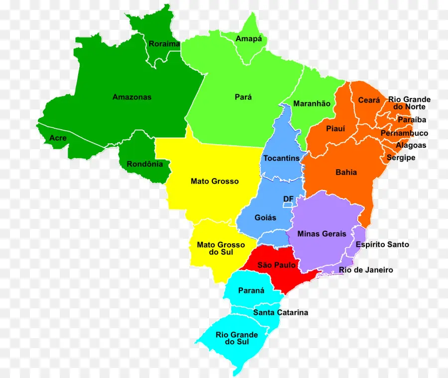 Mapa Do Brasil，Regiões PNG