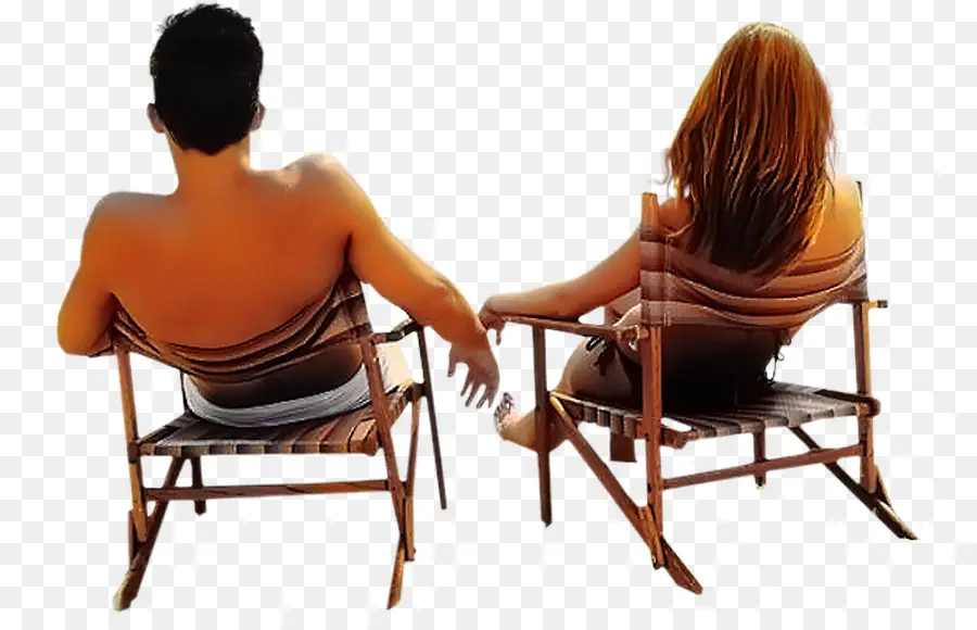 Casal Relaxante，Cadeiras De Praia PNG