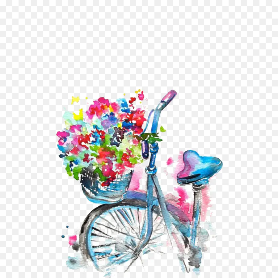 Bicicleta Com Flores，Flores PNG