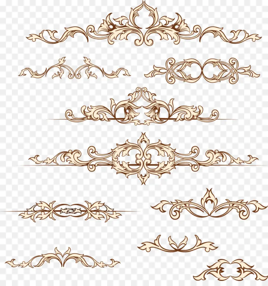 Decorações Ornamentadas，Ouro PNG