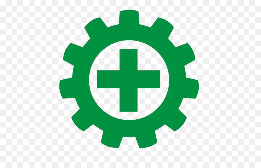 Engrenagem Verde Com Cruz，Saúde PNG