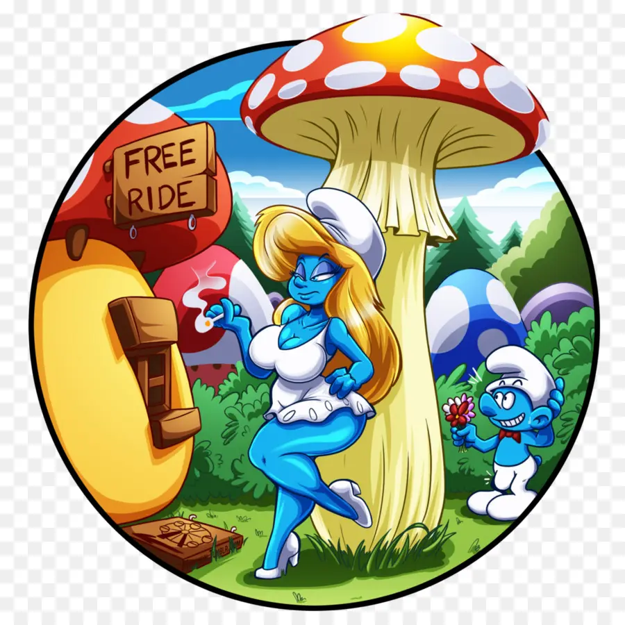 Personagens Smurfs，Cogumelo PNG