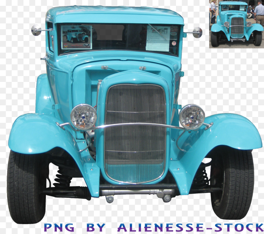 Carro Azul，Vintage PNG