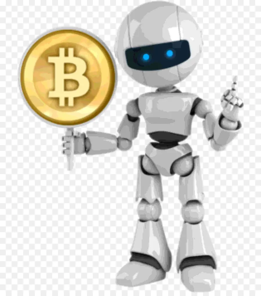 Robô Com Bitcoin，Criptomoeda PNG