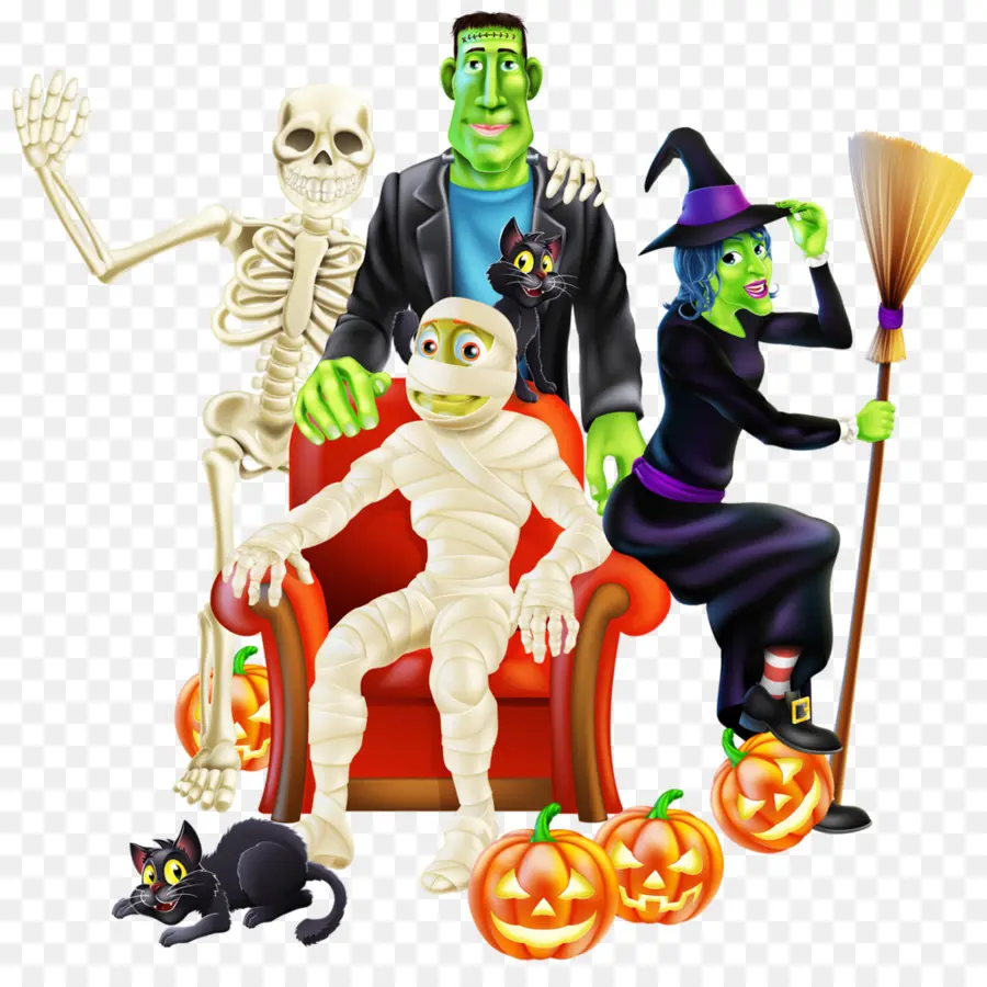 Personagens De Halloween，Esqueleto PNG