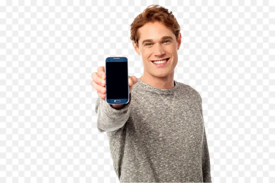 Homem Segurando O Telefone，Smartphone PNG