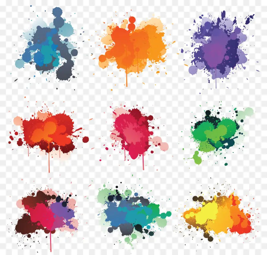 Respingos De Tinta，Colorido PNG