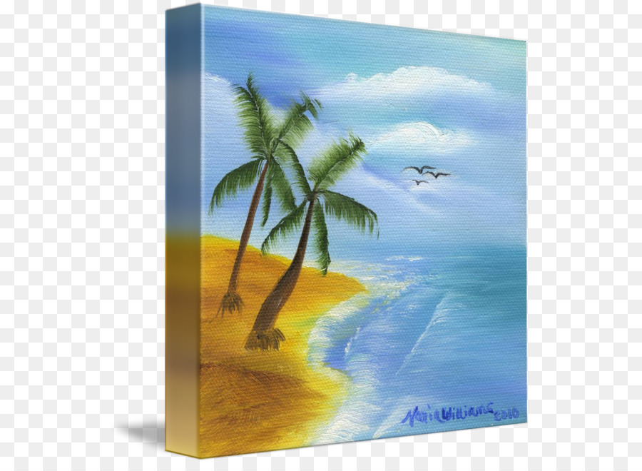 Pintura De Praia，Palmeiras PNG