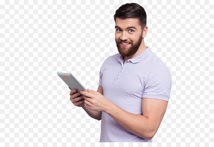 Homem Com Tablet，Barba PNG