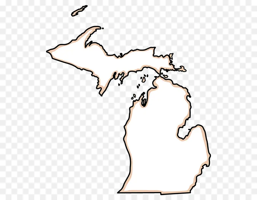 Península Superior De Michigan，Mapa PNG