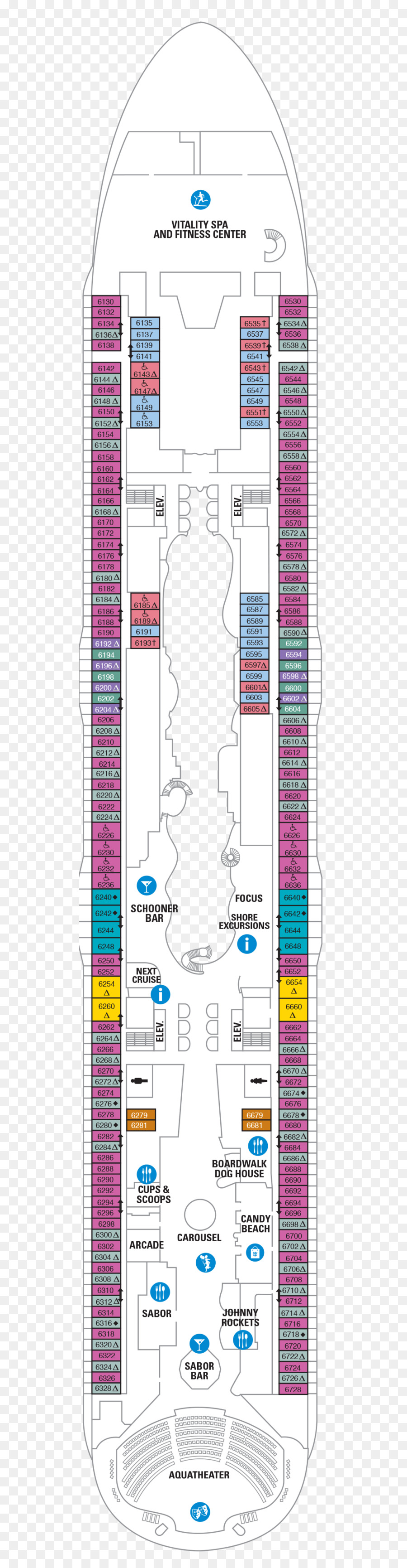 Planta Do Convés Do Navio De Cruzeiro，Disposição PNG