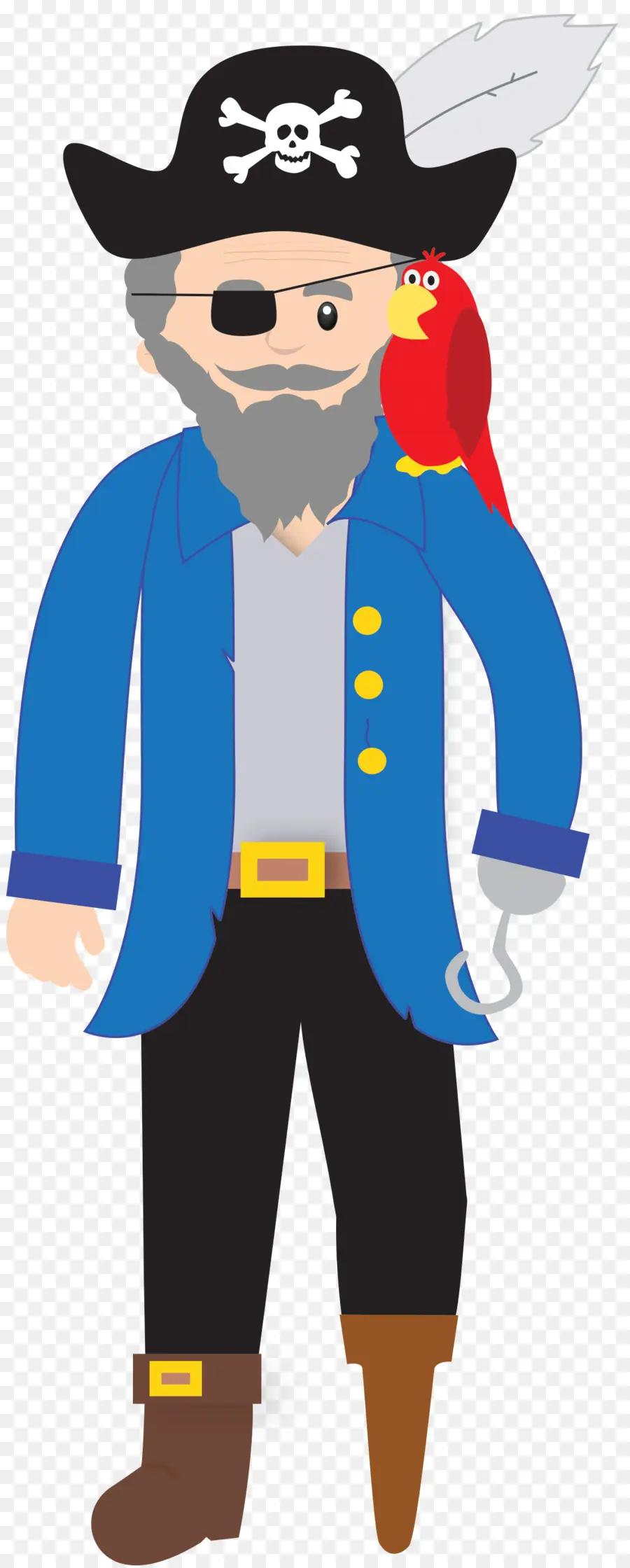 Pirata Com Papagaio，Gancho PNG